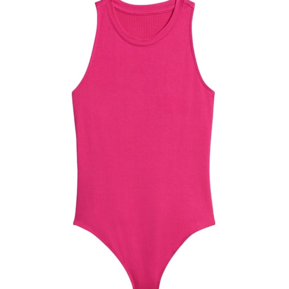 Ribbed racerback thong bodysuit